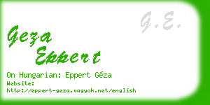 geza eppert business card