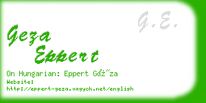 geza eppert business card